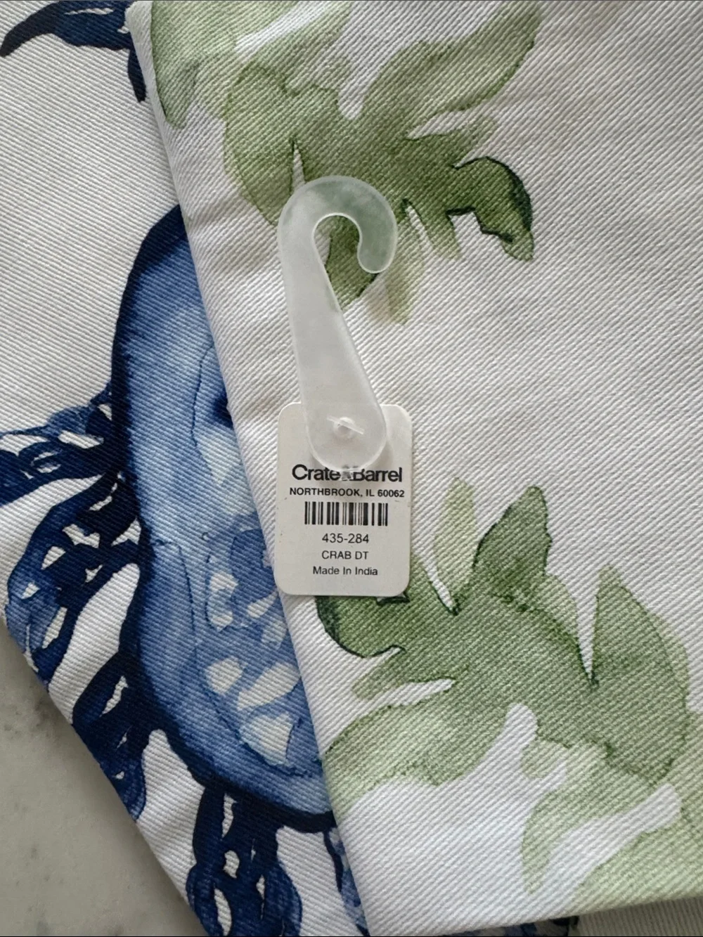 Crate&Barrel Crab Printed Organic Cotton Kitchen Dish Towel